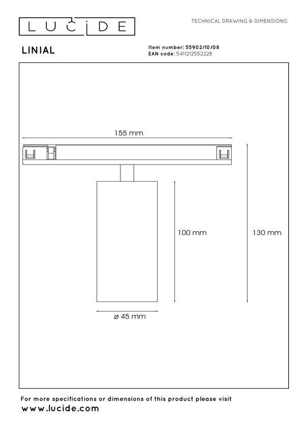 Lucide LINIAL MOX railsysteem 48 V, satijn gunmetal