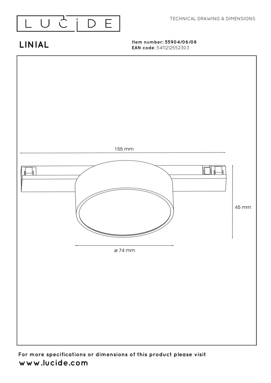 Lucide LINIAL FIXT railsysteem 48 V, satijn gunmetal