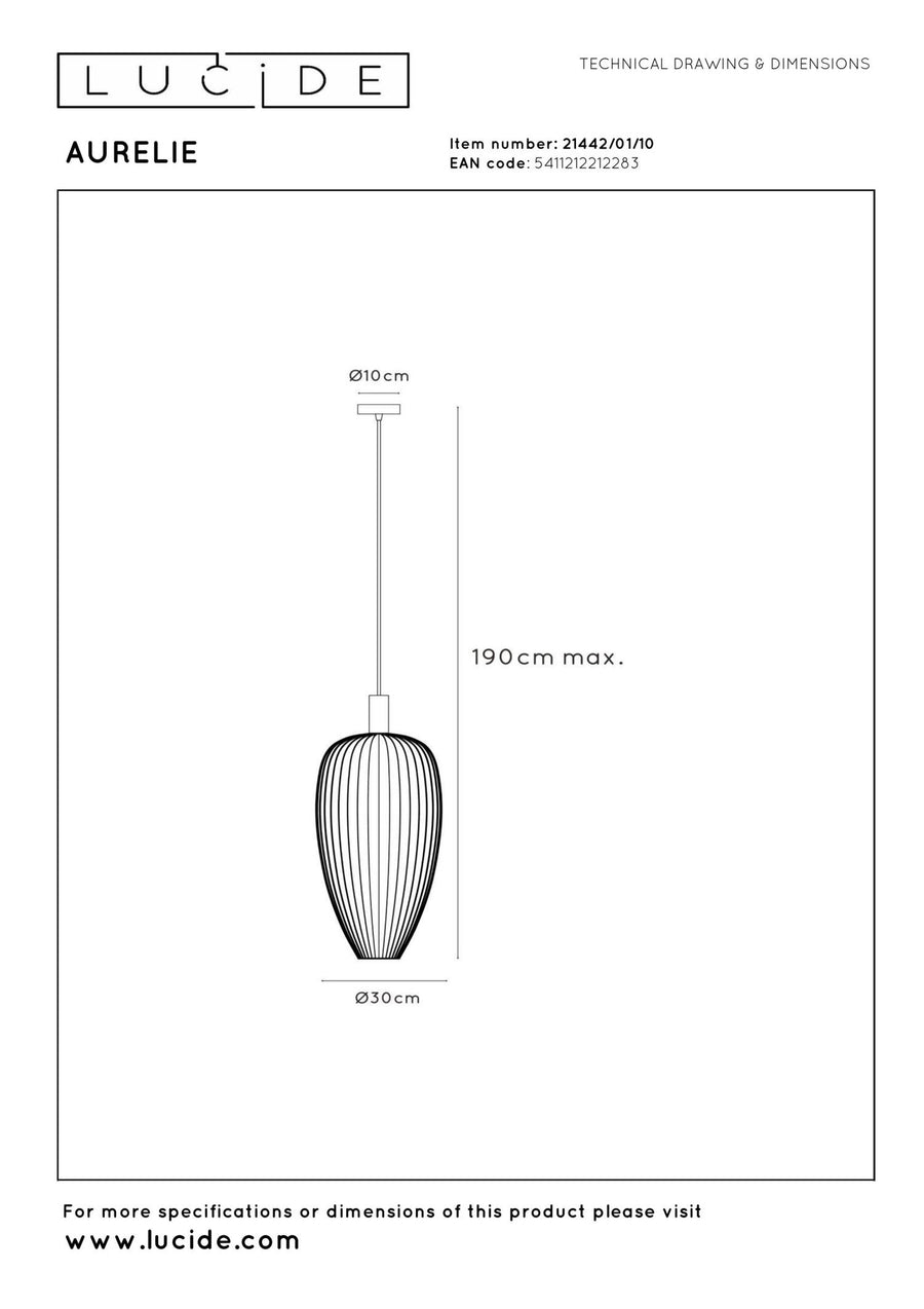 Lucide AURELIE hanglamp Ø 30 cm, GU10, goud