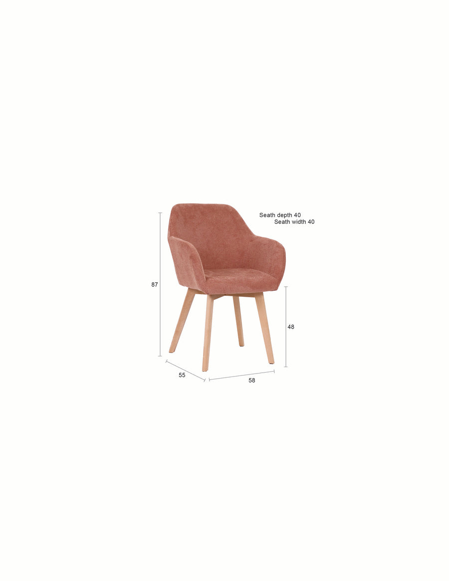 Stoel Yala Oud Roze (set of 2)