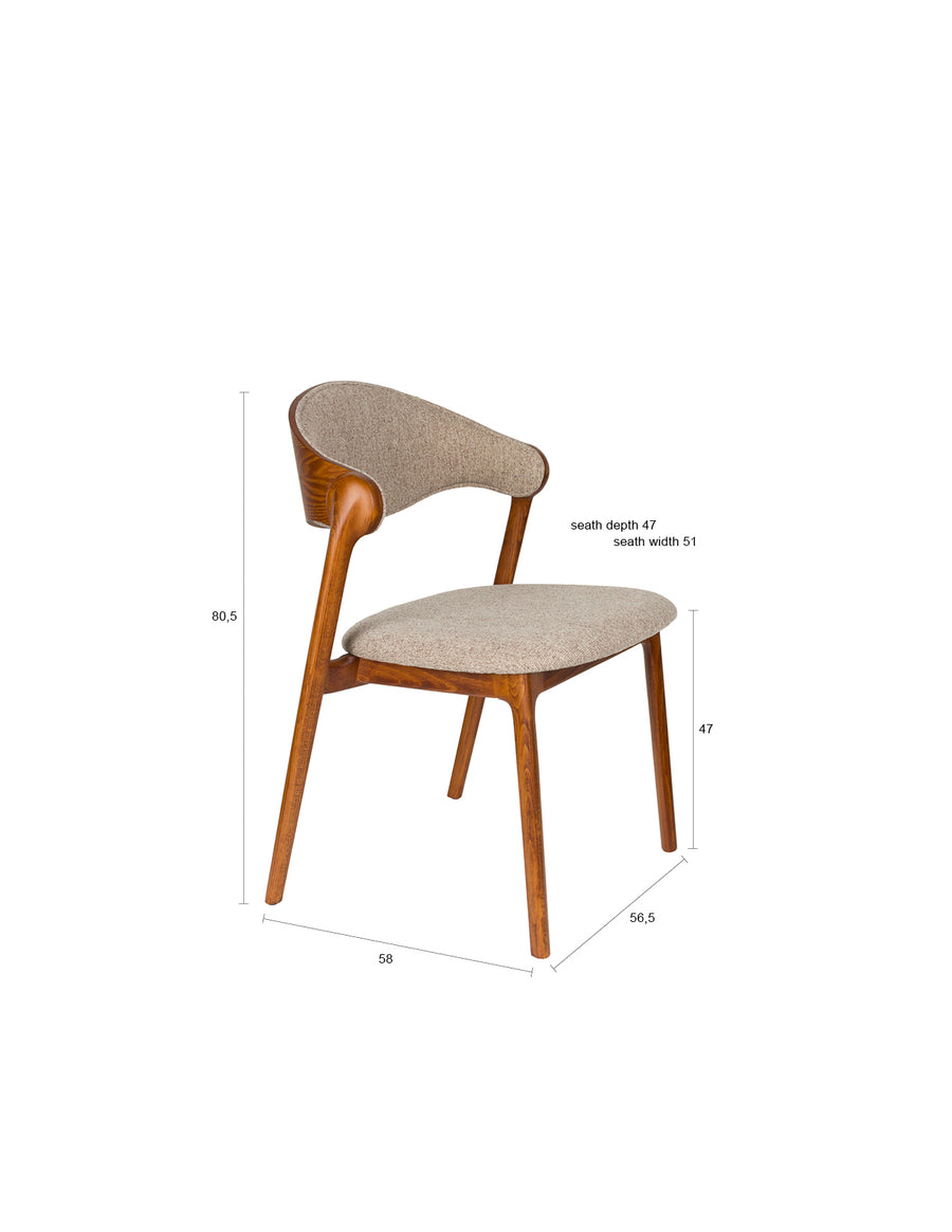Stoel Babington Notenhout (set van 2)