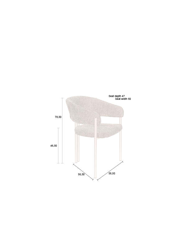 Stoel Naida Beige (set van 2)