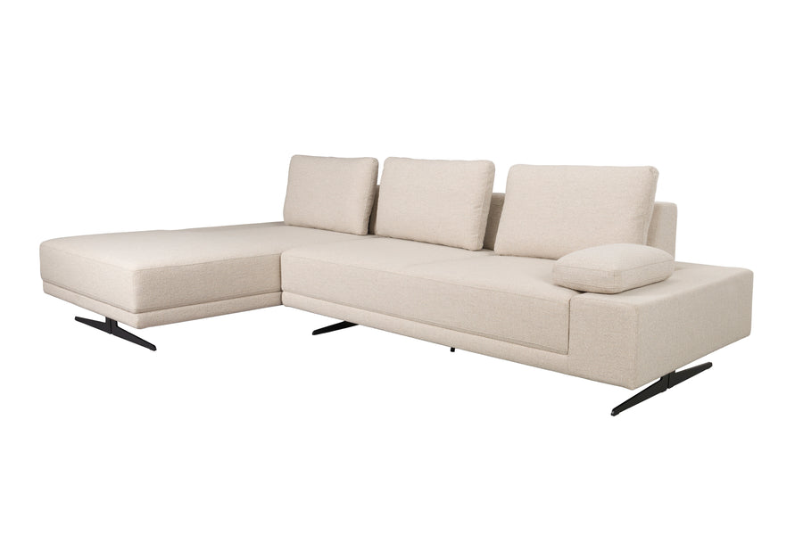 Shelly 3-zitsbank links chaise longue off-white