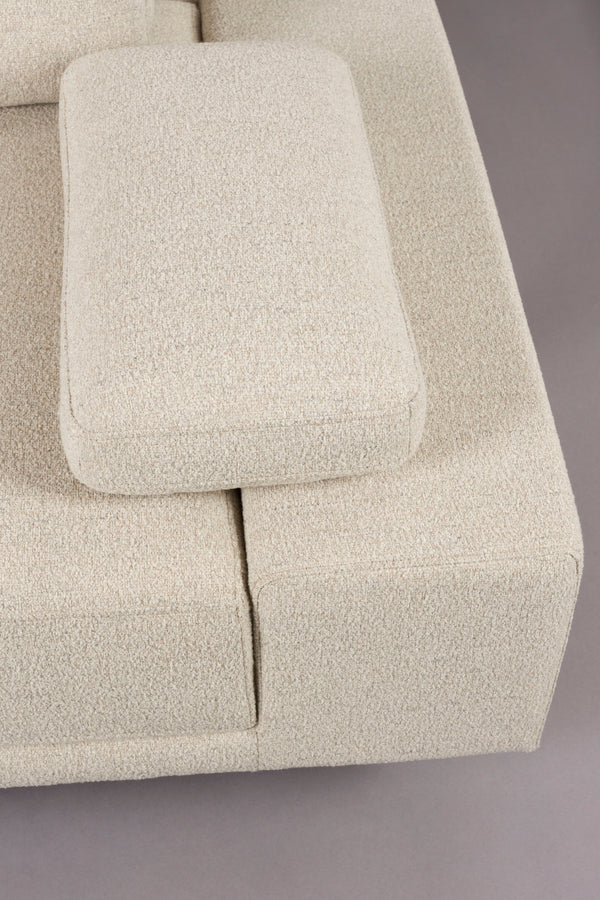 Shelly 3-zitsbank links chaise longue off-white