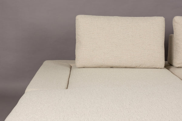 Shelly 3-zitsbank links chaise longue off-white