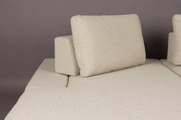 Shelly 3-zitsbank links chaise longue off-white