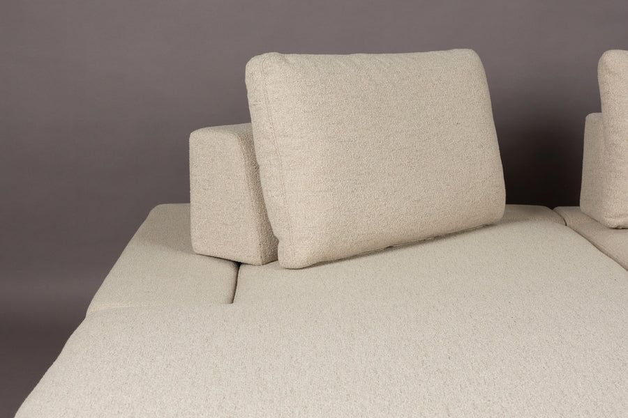 Shelly 3-zitsbank links chaise longue off-white