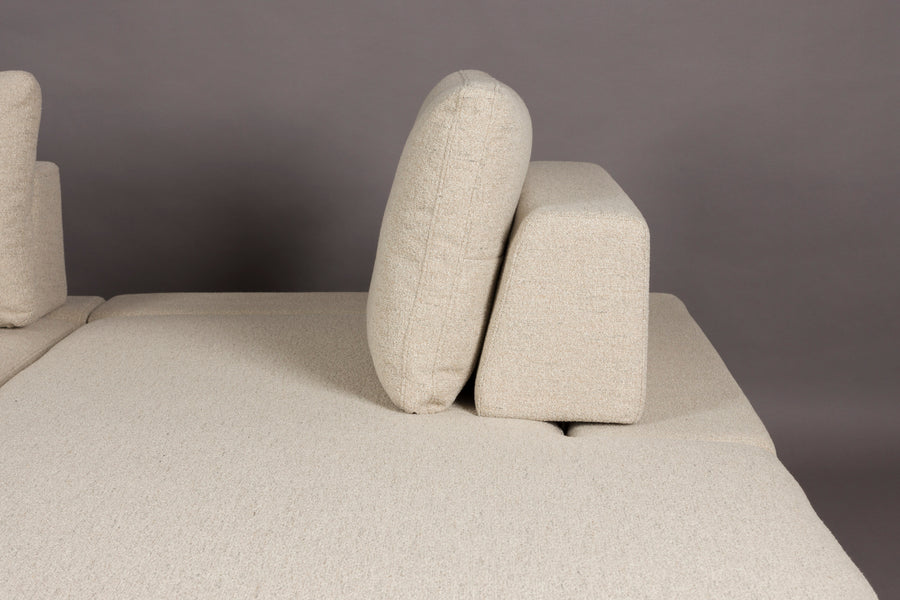 Shelly 3-zitsbank rechts chaise longue off-white