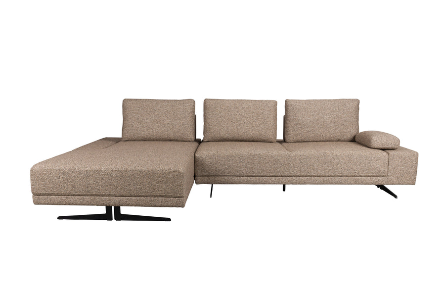 Shelly 3-zitsbank links chaise longue beige