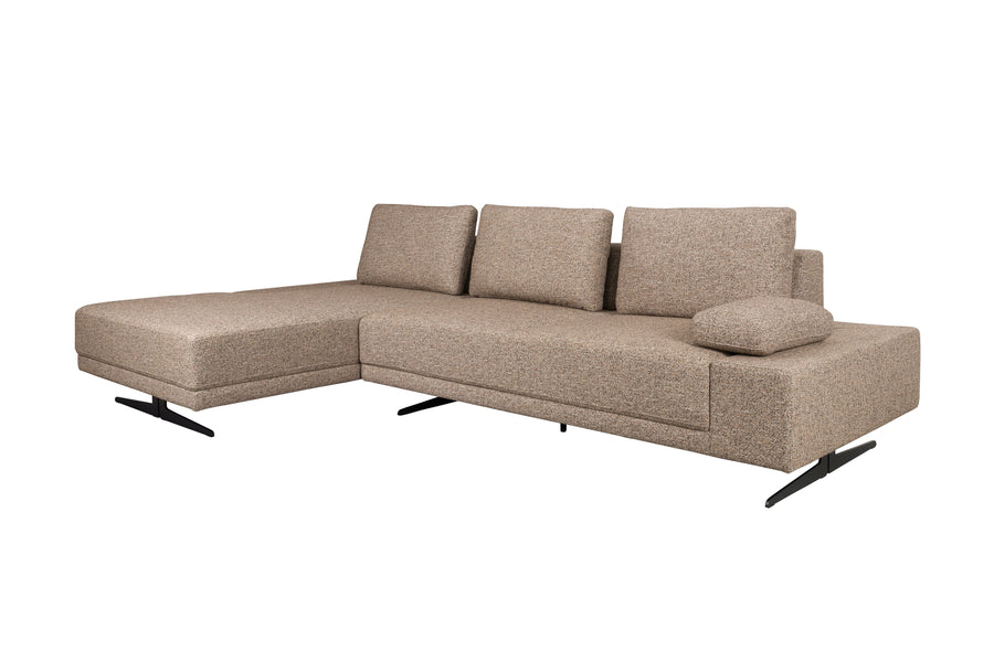 Shelly 3-zitsbank links chaise longue beige