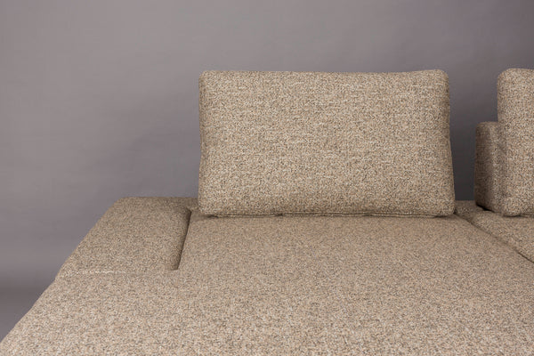 Shelly 3-zitsbank links chaise longue beige