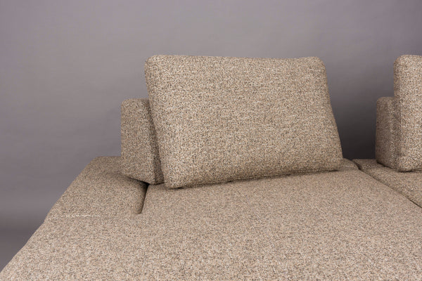 Shelly 3-zitsbank links chaise longue beige