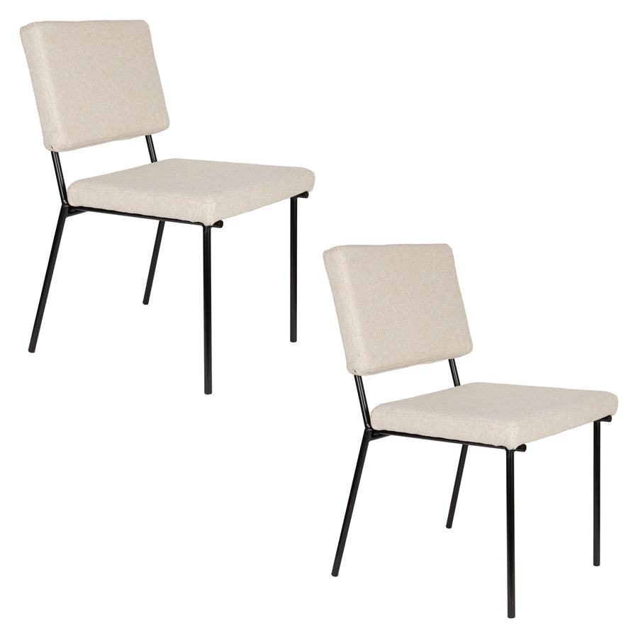 Stoel Fellow Gebroken wit (set van 2)