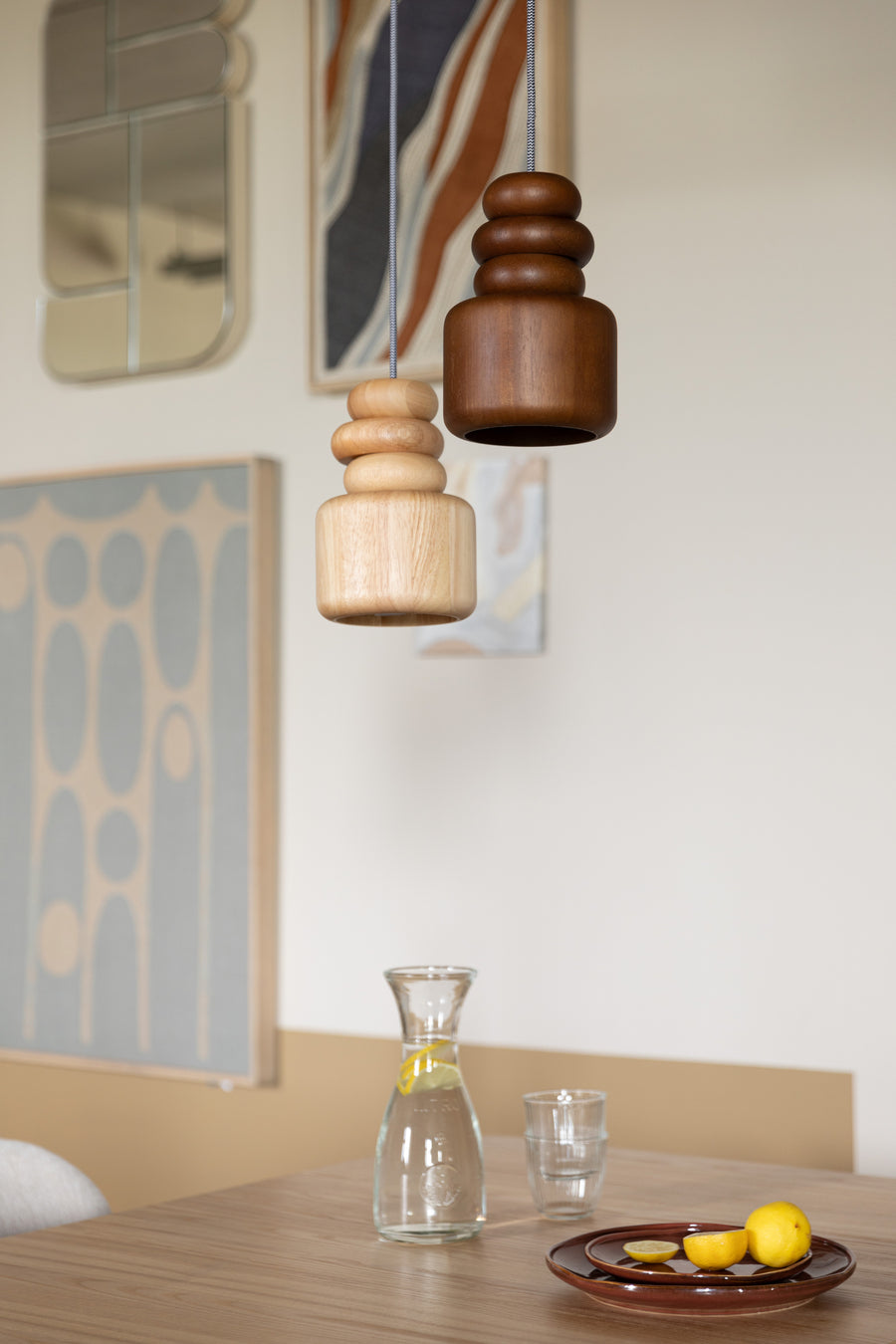 Hanglamp Dicky Naturel Eiken (set van 4)
