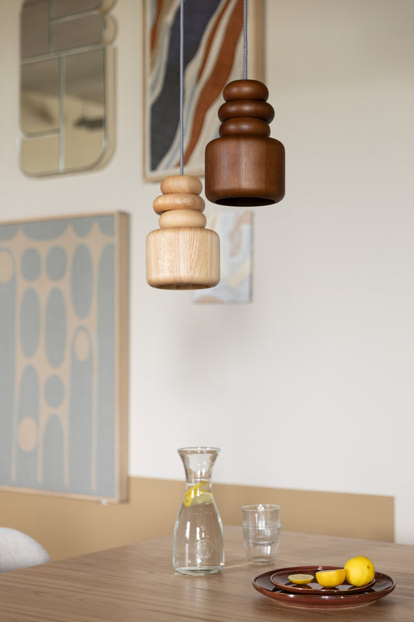 Hanglamp Dicky Notenhout (set van 4)