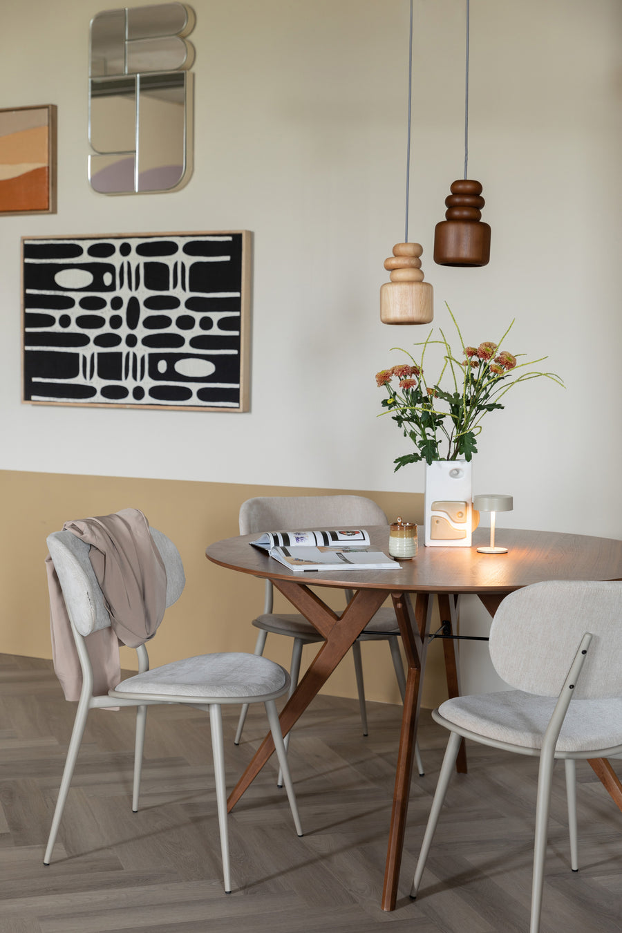 Hanglamp Dicky Notenhout (set van 4)