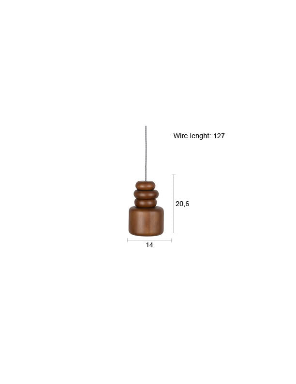 Hanglamp Dicky Notenhout (set van 4)