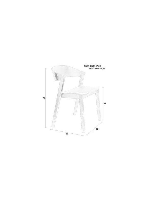 Stoel Wooz Notenhout (set of 2)