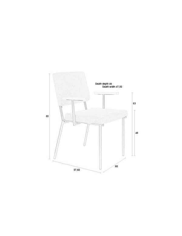 Fauteuil Fellow Gebroken wit (set van 2)