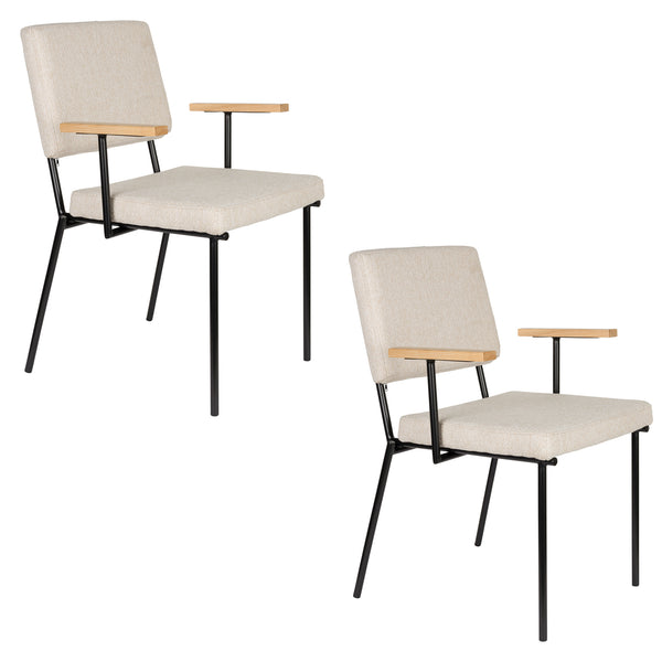 Fauteuil Fellow Gebroken wit (set van 2)