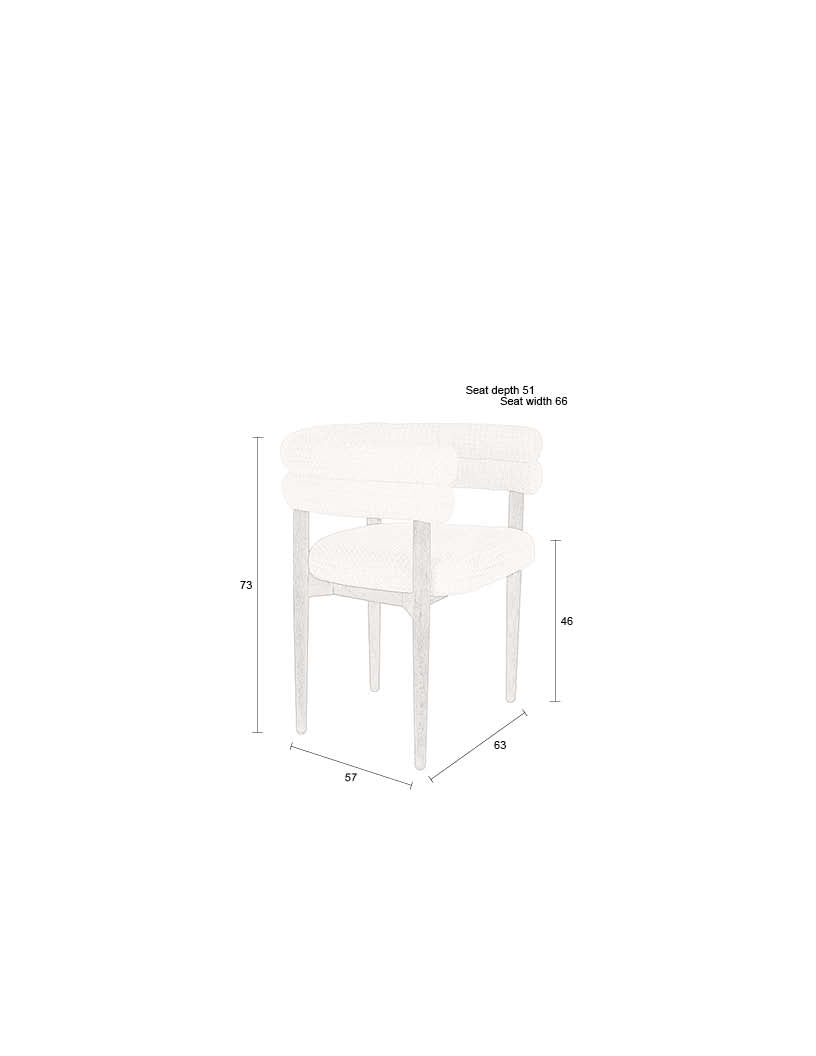 Sela eetkamerstoel armleuning off white