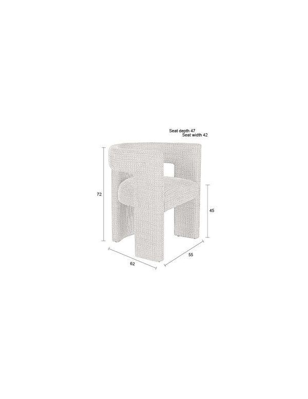 Medina eetkamerstoel armleuning beige