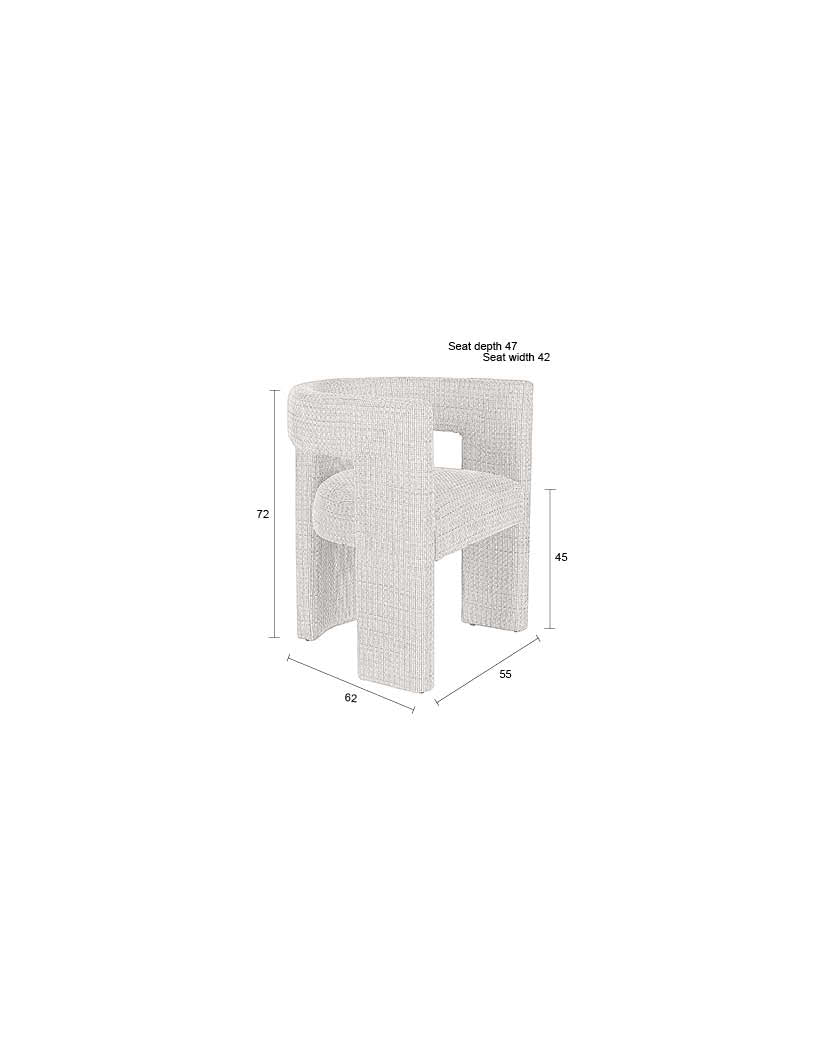 Medina eetkamerstoel armleuning beige