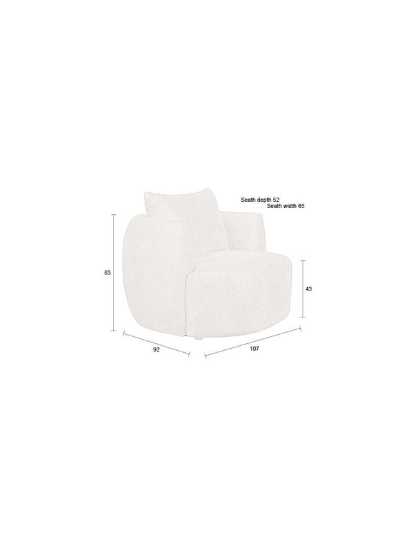 Rocca fauteuil latte