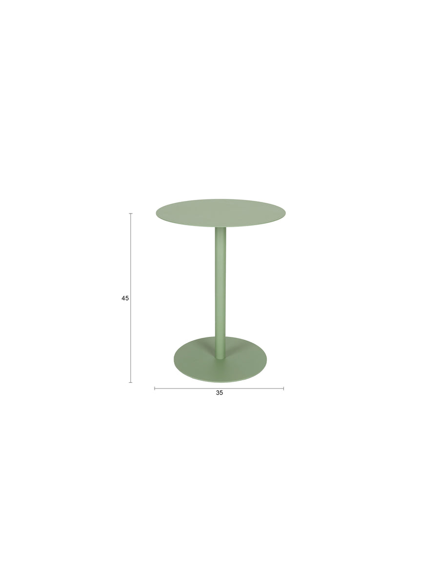 Snow bijzettafel rond 35 cm metaal groen