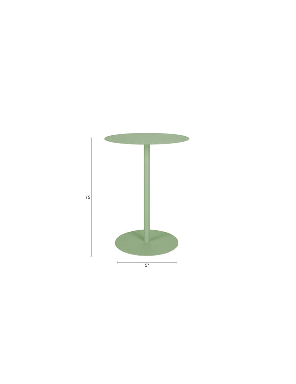 Snow bistrotafel rond 57 cm metaal groen