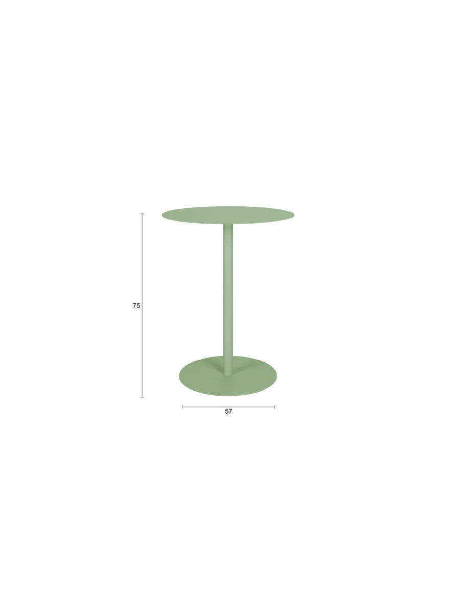 Snow bistrotafel rond 57 cm metaal groen