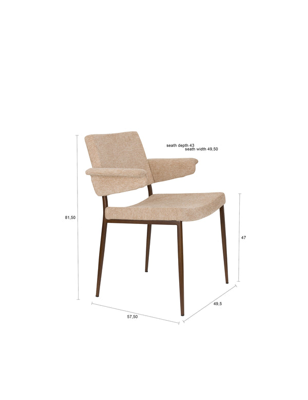Fauteuil Portland Beige (set van 2)
