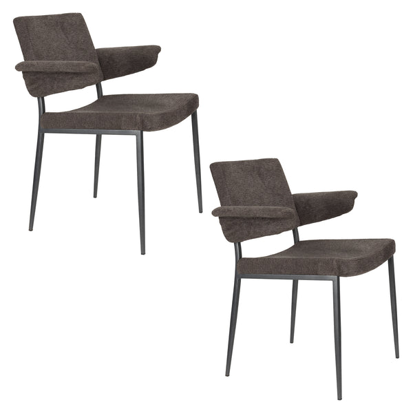 Portland eetkamerstoel armleuning grijs (set of 2)