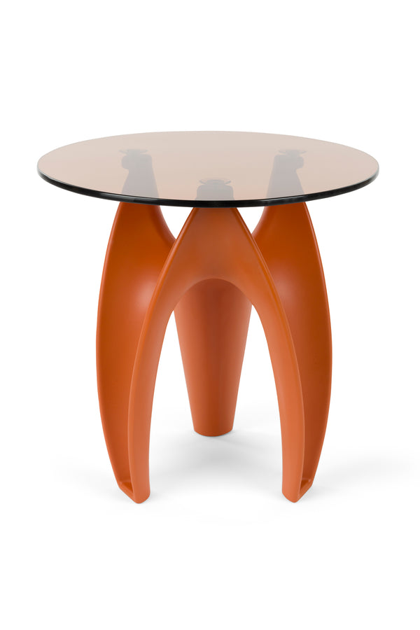 Hactua bijzettafel rond 40 cm glas