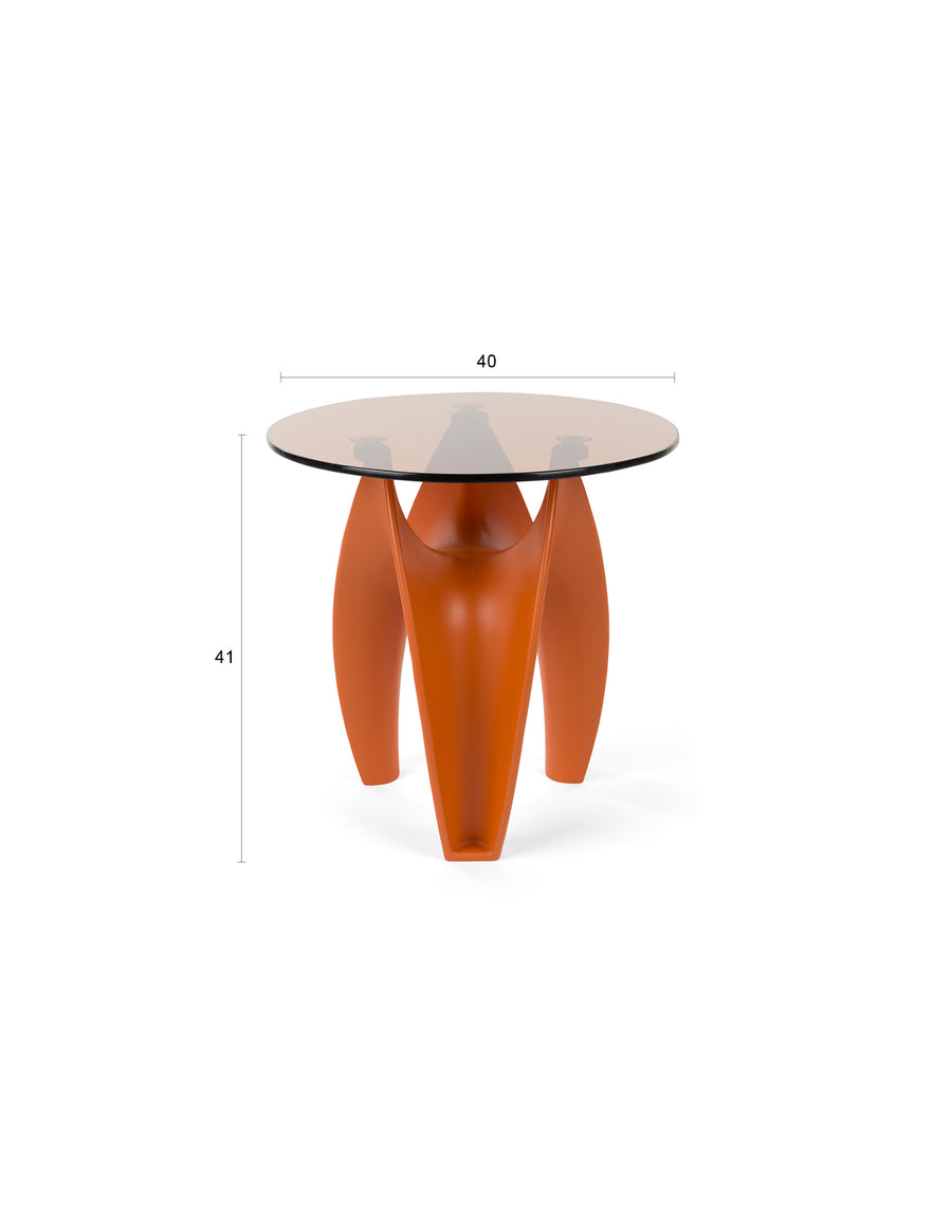 Hactua bijzettafel rond 40 cm glas