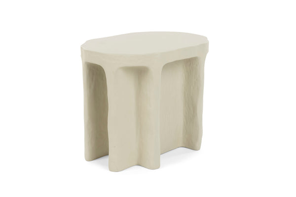 Born to be alive bijzettafel ovaal 60x45 cm beige