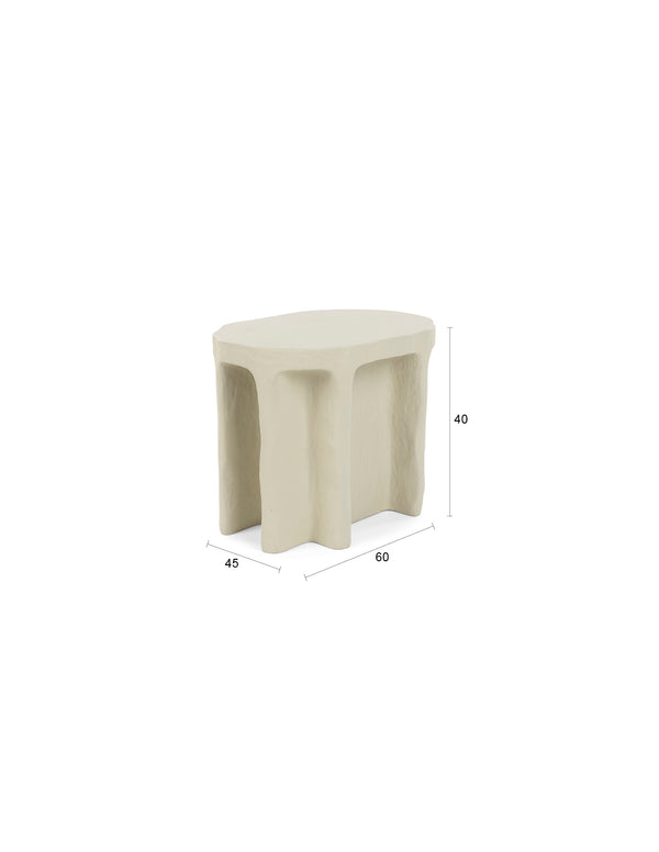 Born to be alive bijzettafel ovaal 60x45 cm beige