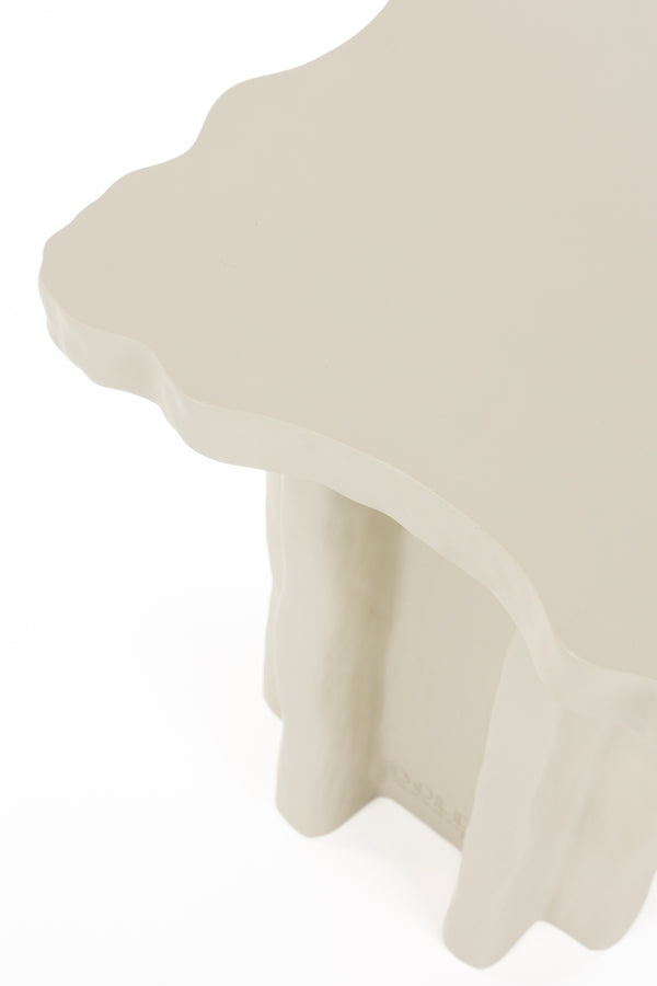Born to be alive bijzettafel vierkant 41x41 cm beige