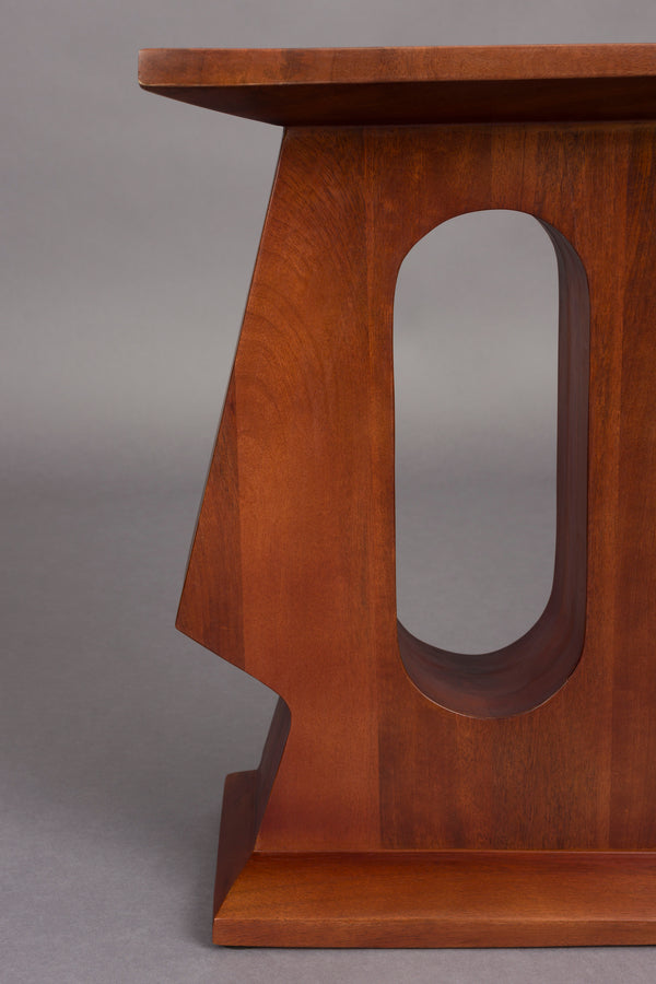 Pilaster bijzettafel rechthoek mangohout bruin