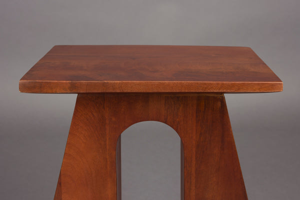 Pilaster bijzettafel rechthoek mangohout bruin