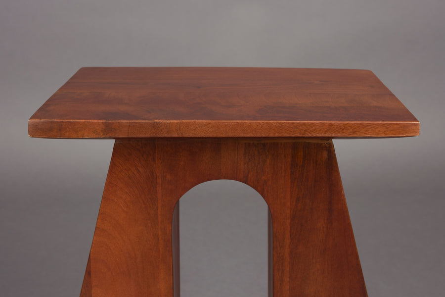 Pilaster bijzettafel rechthoek mangohout bruin