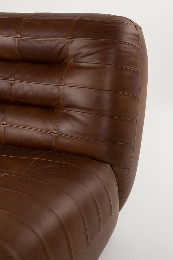 Loungestoel Wyatt Wax Leer Chocolate