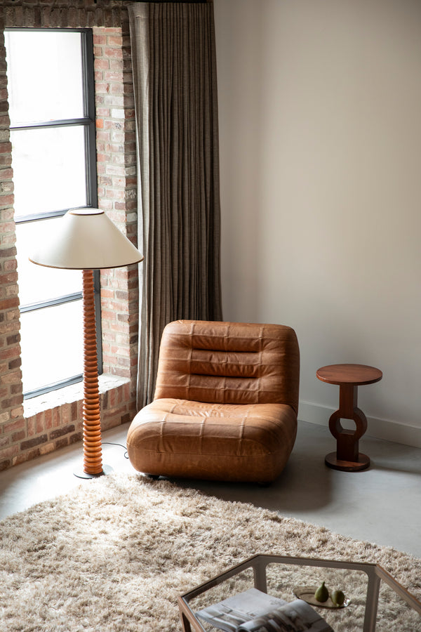 Loungestoel Wyatt Wax Leer Cognac
