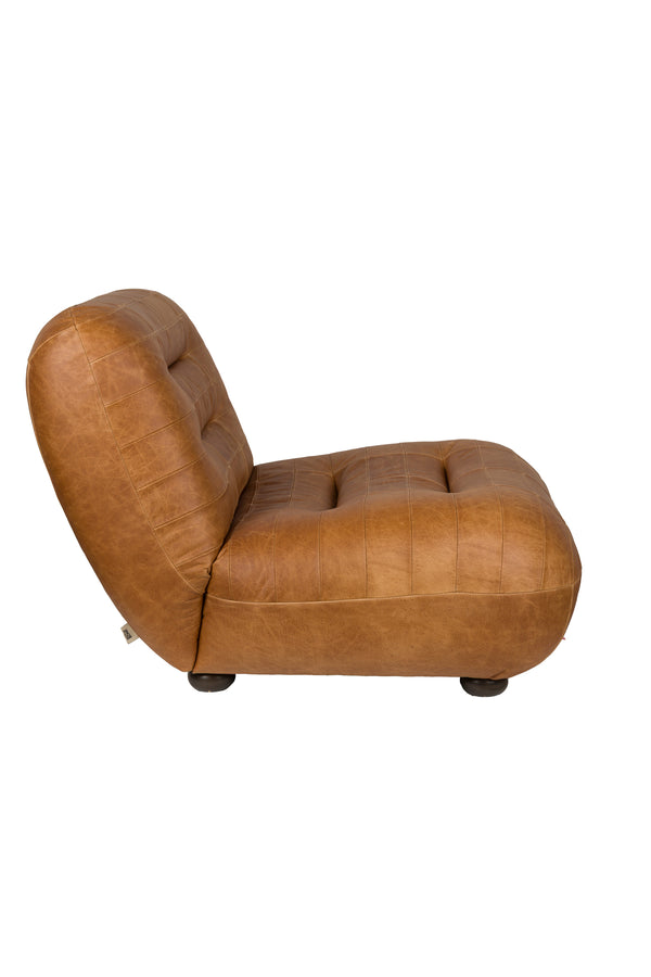 Loungestoel Wyatt Wax Leer Cognac
