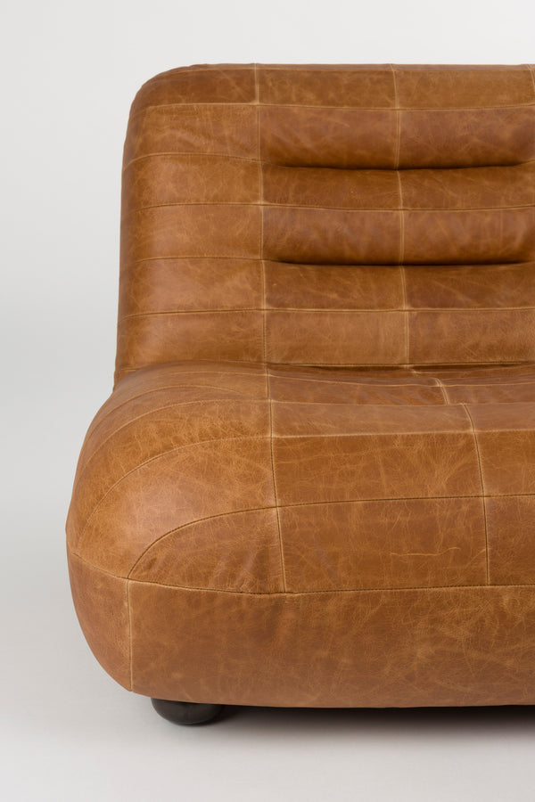 Loungestoel Wyatt Wax Leer Cognac