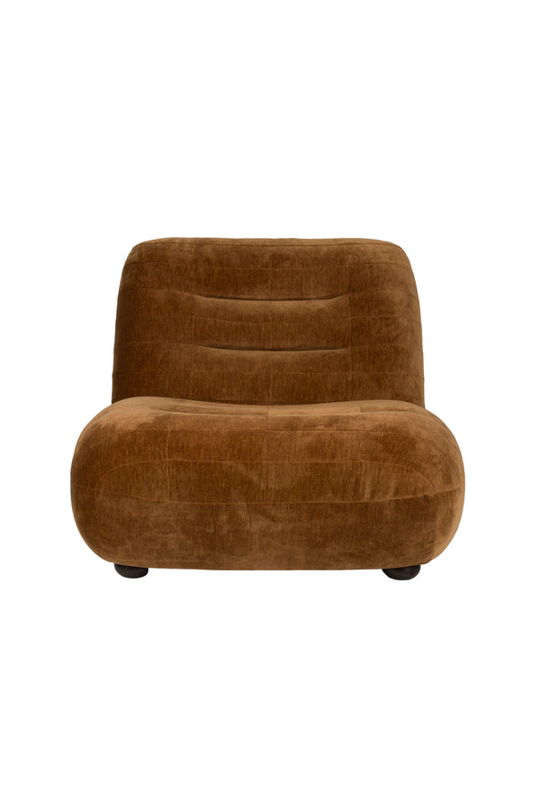Loungestoel Wyatt Velours Cognac