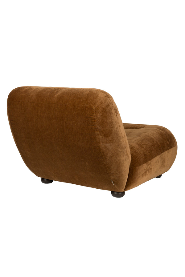 Loungestoel Wyatt Velours Cognac