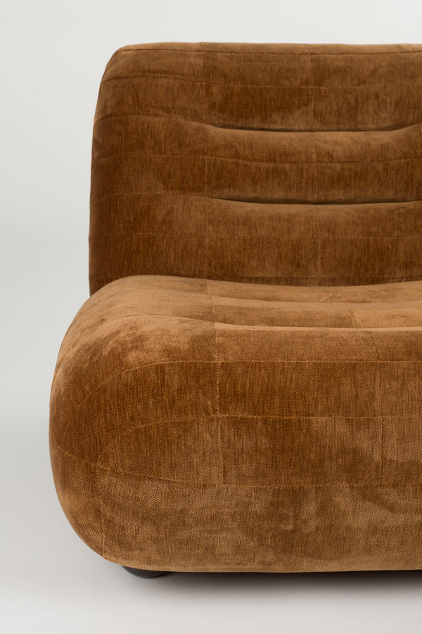 Loungestoel Wyatt Velours Cognac