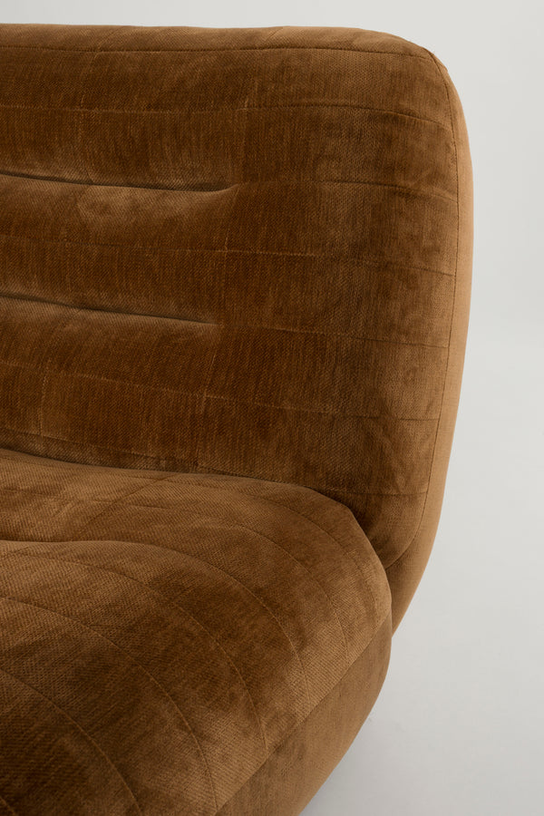Loungestoel Wyatt Velours Cognac