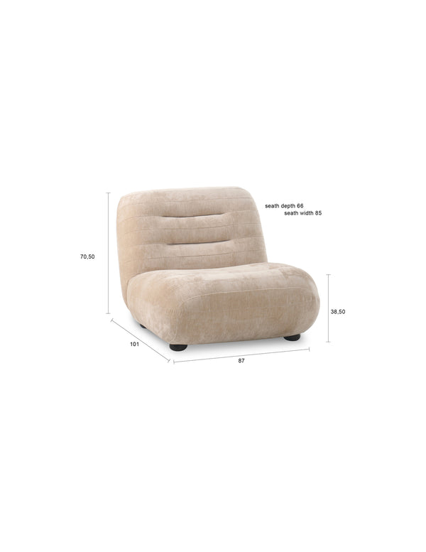Loungestoel Wyatt Velours Beige